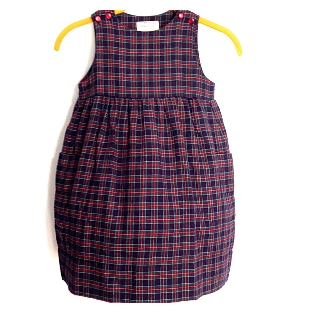 Vintage 80’s Viyella Laura Ashley plaid dress 3-4T
